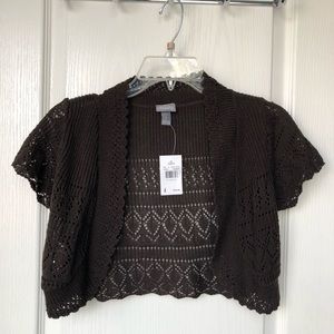 Brand new Vanity brown lace crop cover up!